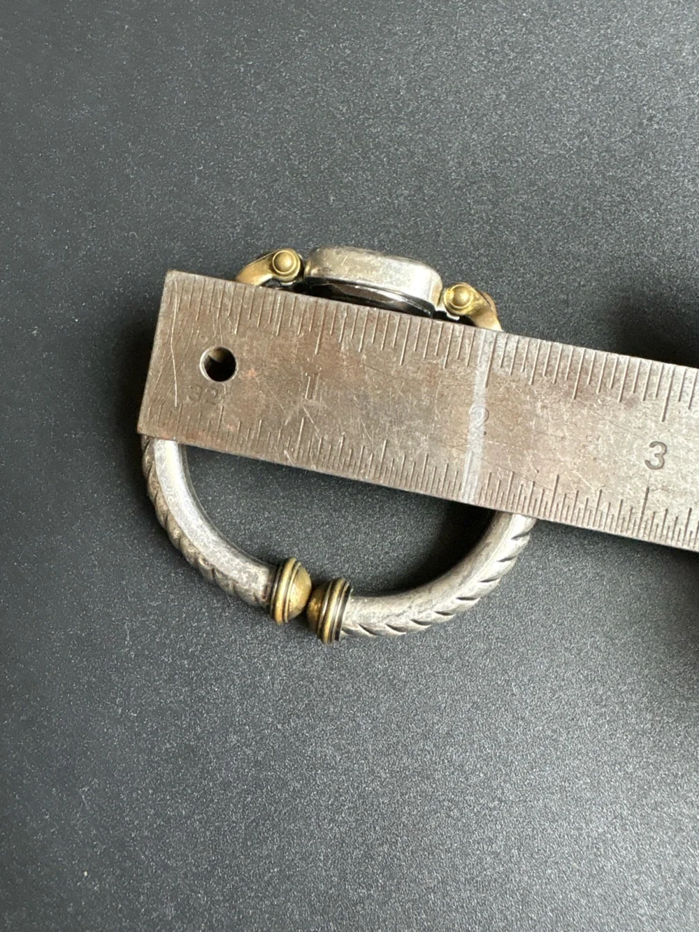 Chico's Two-Tone Bangle Watch in Silver and Gold